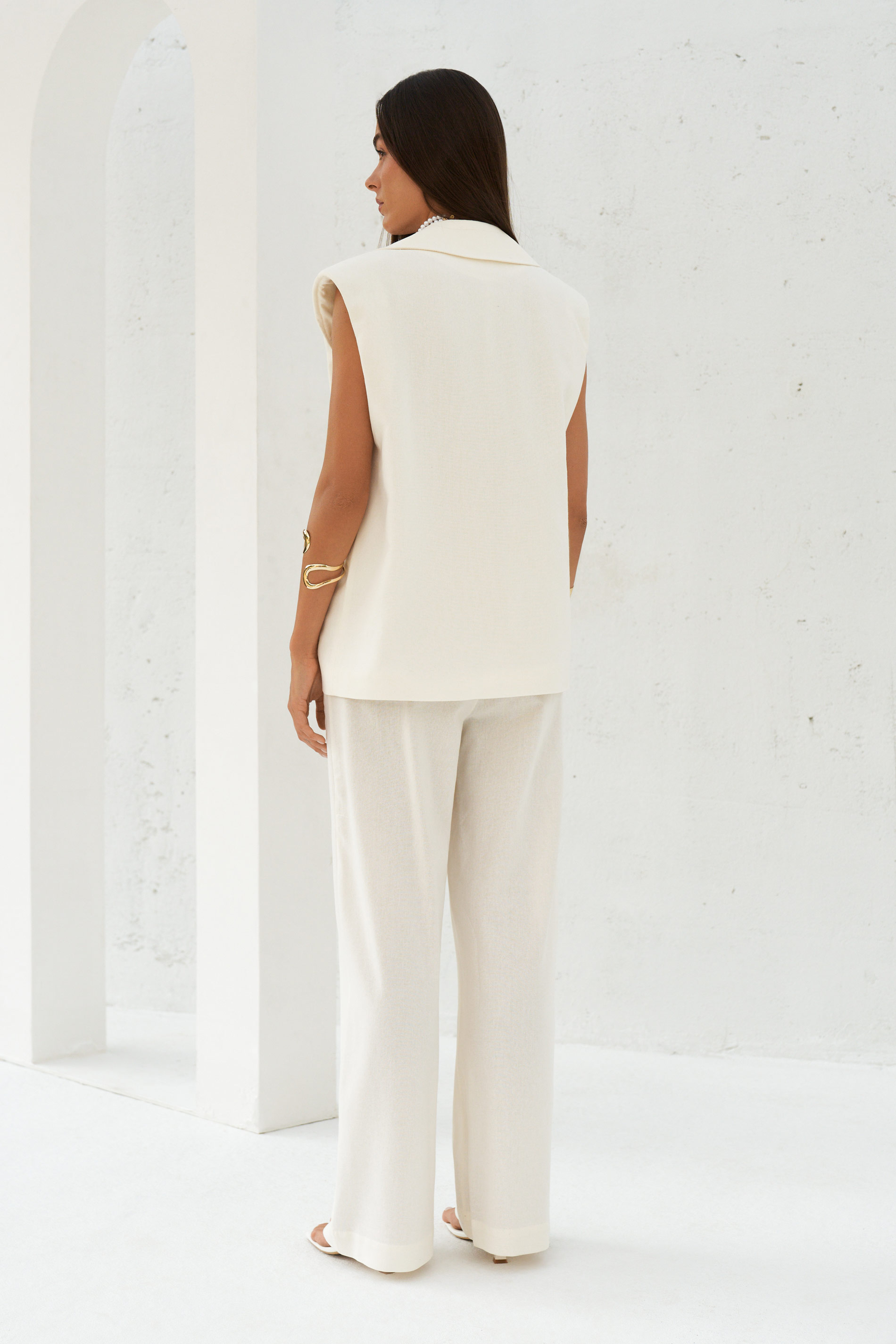 Жилет oversize изо льна BL63921